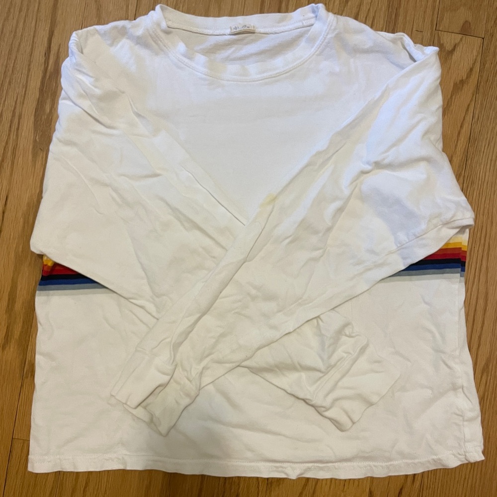 Brandy Melville Rainbow Striped Long Sleeve - Picture 3 of 3